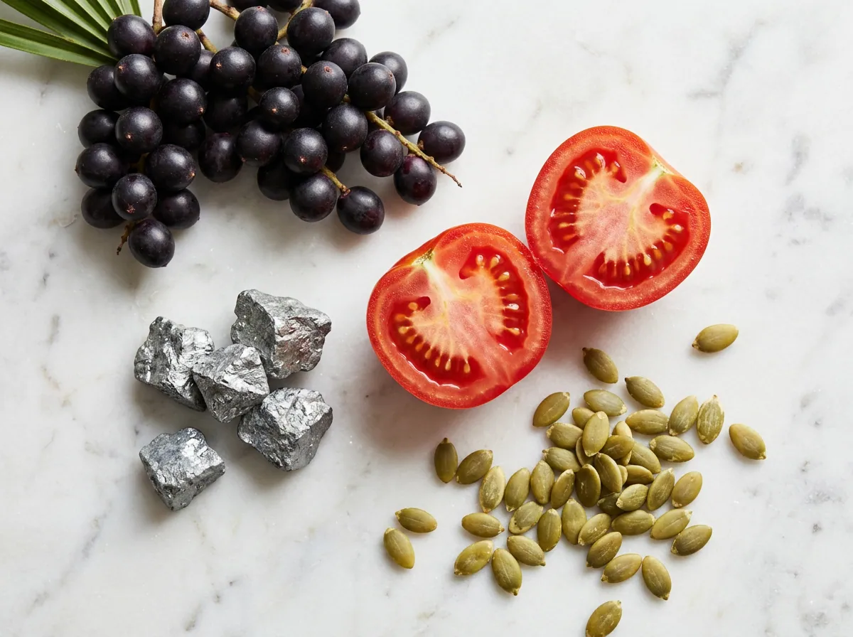 Saw palmetto berries, zinc and lycopene tomatoes - key ingredients for pelvic circulation support men